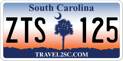 SC license plate ZTS125