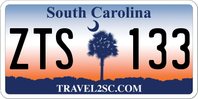 SC license plate ZTS133