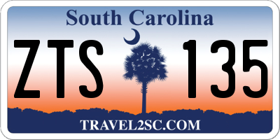 SC license plate ZTS135