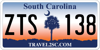 SC license plate ZTS138