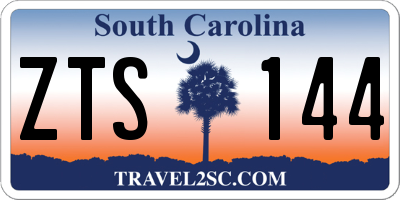 SC license plate ZTS144