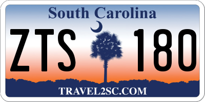 SC license plate ZTS180