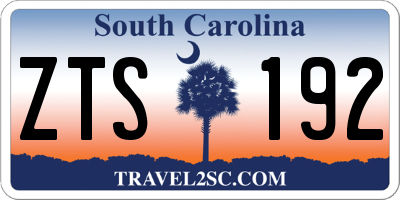 SC license plate ZTS192