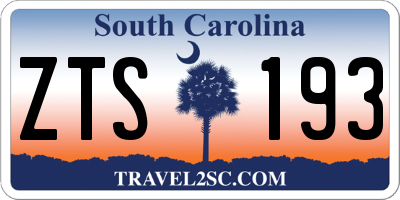 SC license plate ZTS193