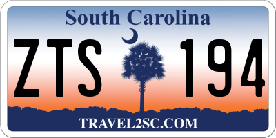 SC license plate ZTS194