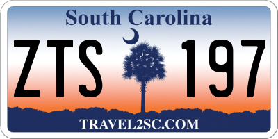 SC license plate ZTS197