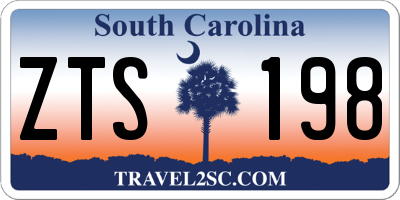 SC license plate ZTS198