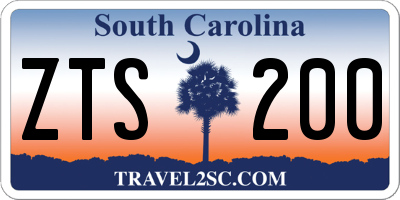SC license plate ZTS200