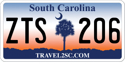 SC license plate ZTS206