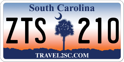 SC license plate ZTS210