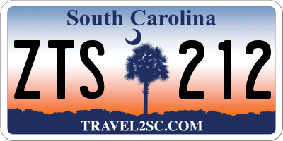 SC license plate ZTS212