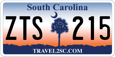SC license plate ZTS215