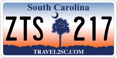 SC license plate ZTS217