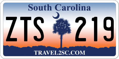 SC license plate ZTS219