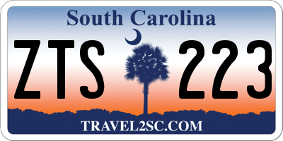 SC license plate ZTS223