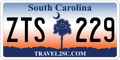 SC license plate ZTS229