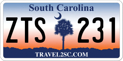 SC license plate ZTS231