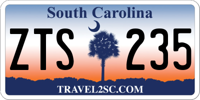 SC license plate ZTS235