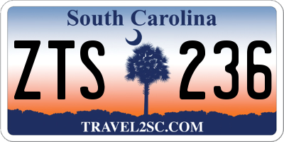 SC license plate ZTS236