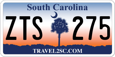 SC license plate ZTS275