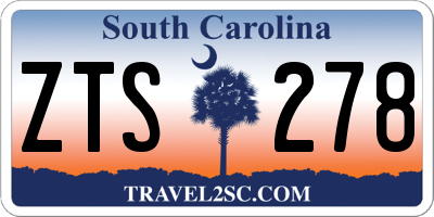 SC license plate ZTS278