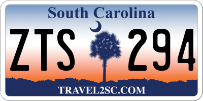 SC license plate ZTS294