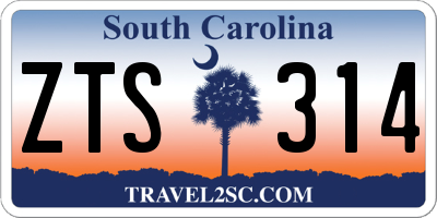 SC license plate ZTS314