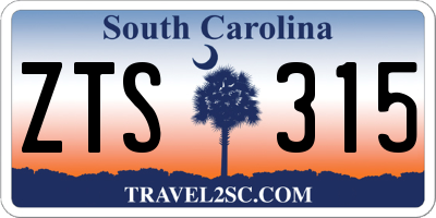SC license plate ZTS315