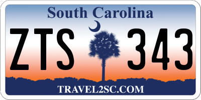 SC license plate ZTS343