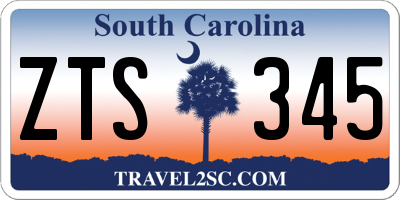 SC license plate ZTS345