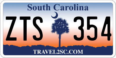 SC license plate ZTS354