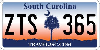 SC license plate ZTS365