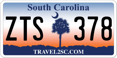 SC license plate ZTS378