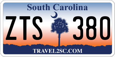 SC license plate ZTS380