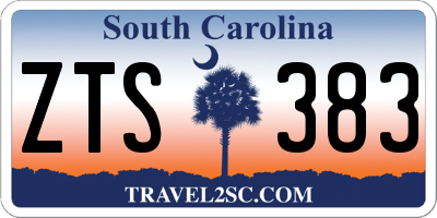 SC license plate ZTS383