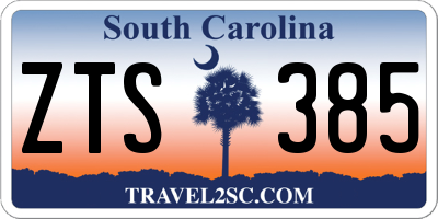SC license plate ZTS385