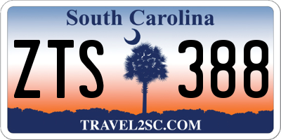 SC license plate ZTS388