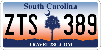 SC license plate ZTS389