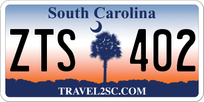 SC license plate ZTS402