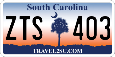 SC license plate ZTS403