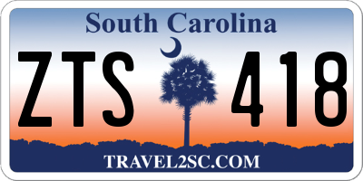 SC license plate ZTS418