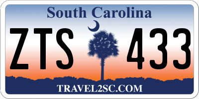 SC license plate ZTS433