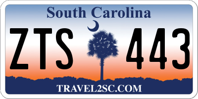 SC license plate ZTS443
