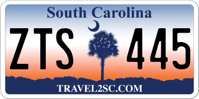 SC license plate ZTS445
