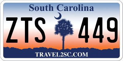 SC license plate ZTS449