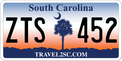 SC license plate ZTS452