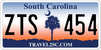 SC license plate ZTS454