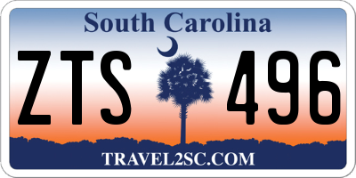 SC license plate ZTS496
