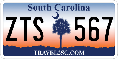 SC license plate ZTS567