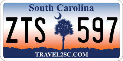 SC license plate ZTS597